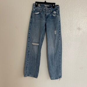 Levi's Light Blue Straight-Leg Distressed Jeans